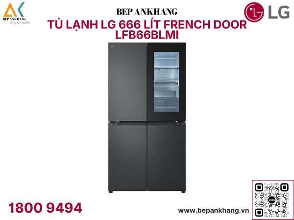 Tủ lạnh LG Inverter 666 lít Multi Door InstaView LFB66BLMI 